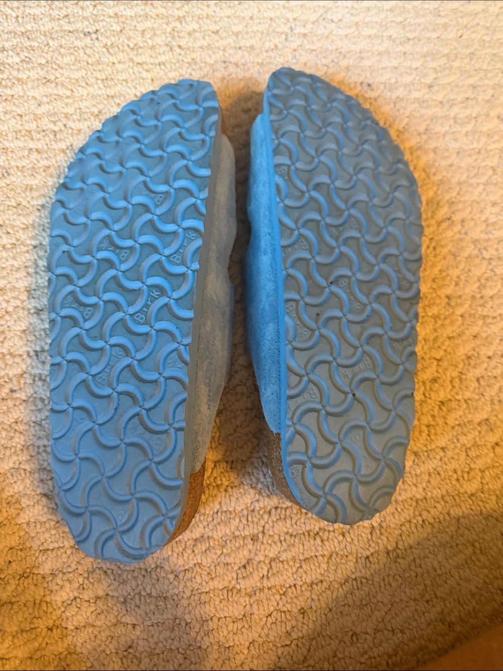 Birkenstock Sky Blue Suede Arizona Sandals - Picture 11 of 12
